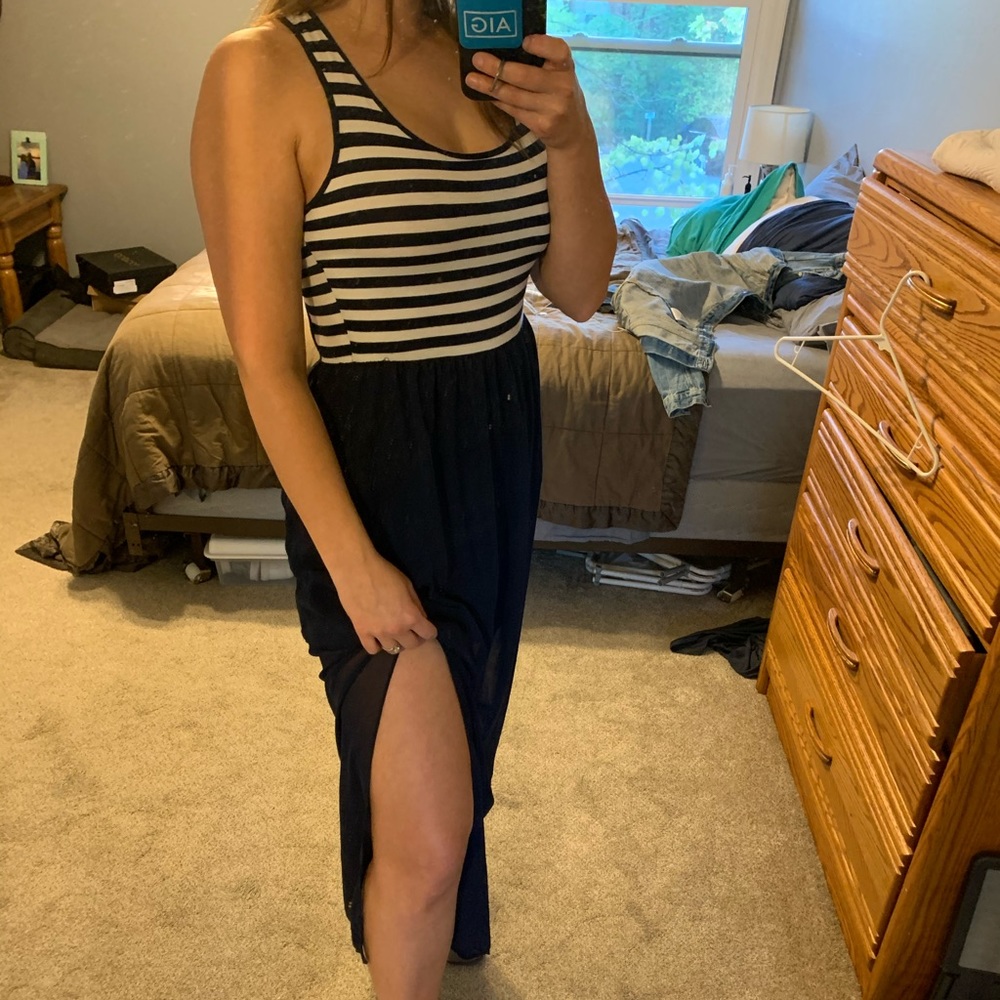 SOPRANO - Striped Maxi Dress + Blue White